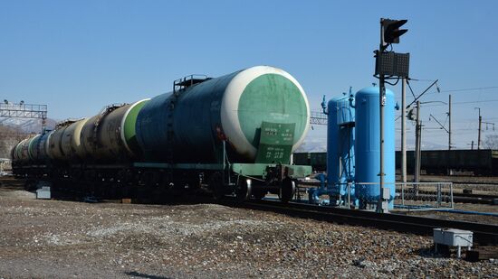 The largest port railway station of the Far Eastern Railway Nakhodka - Vostochnaya