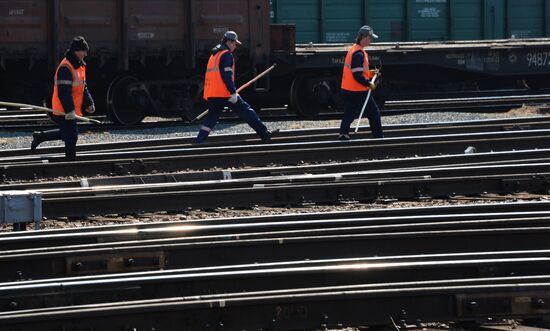 The largest port railway station of the Far Eastern Railway Nakhodka - Vostochnaya