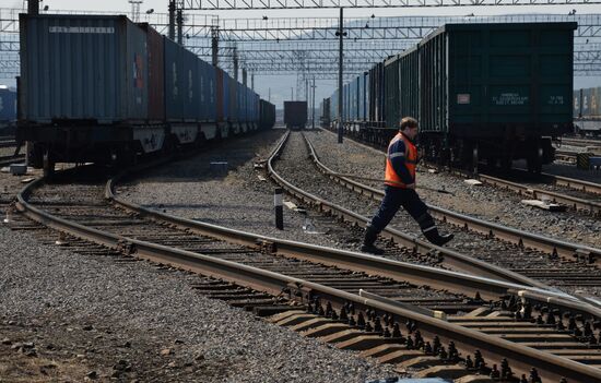 The largest port railway station of the Far Eastern Railway Nakhodka - Vostochnaya