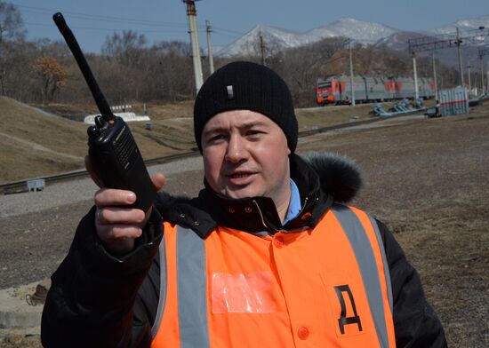 The largest port railway station of the Far Eastern Railway Nakhodka - Vostochnaya