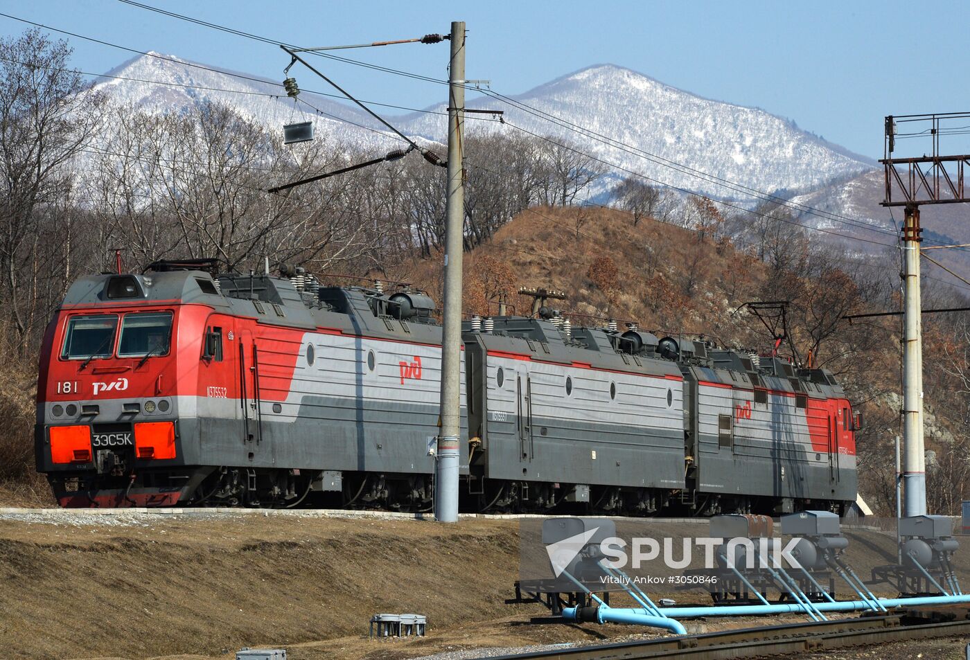 The largest port railway station of the Far Eastern Railway Nakhodka - Vostochnaya