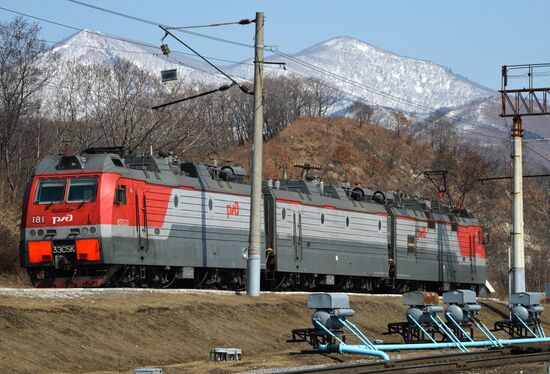 The largest port railway station of the Far Eastern Railway Nakhodka - Vostochnaya