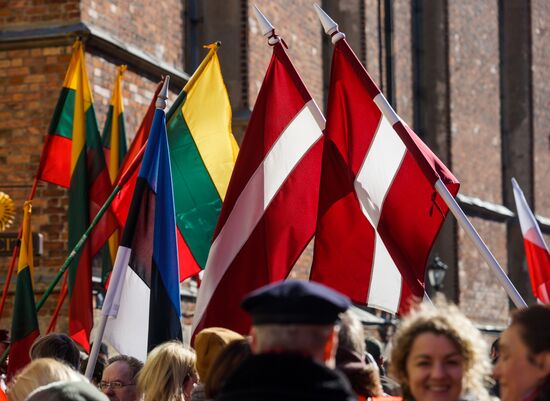 Waffen-SS veterans march in Riga