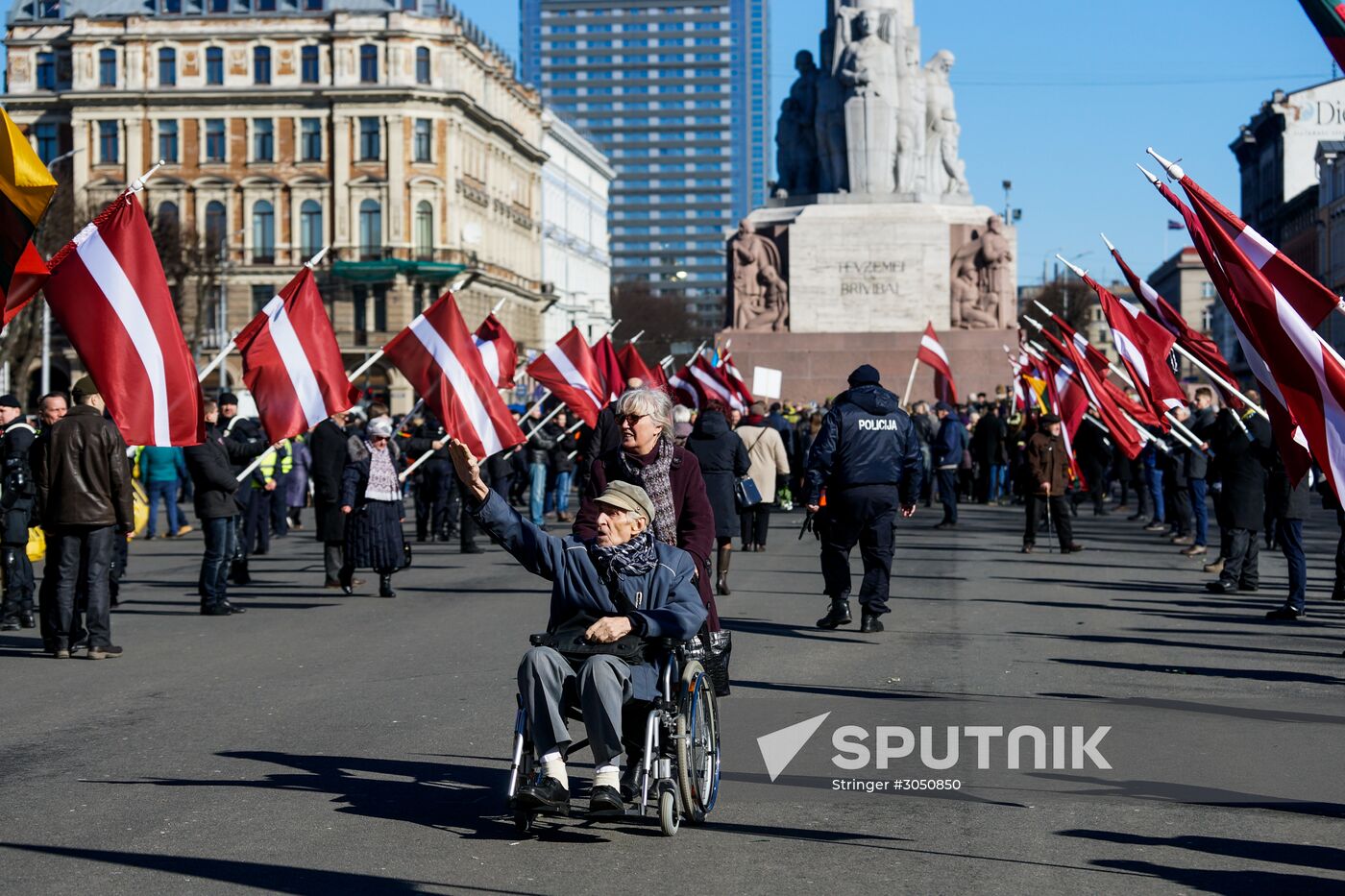 Waffen-SS veterans march in Riga