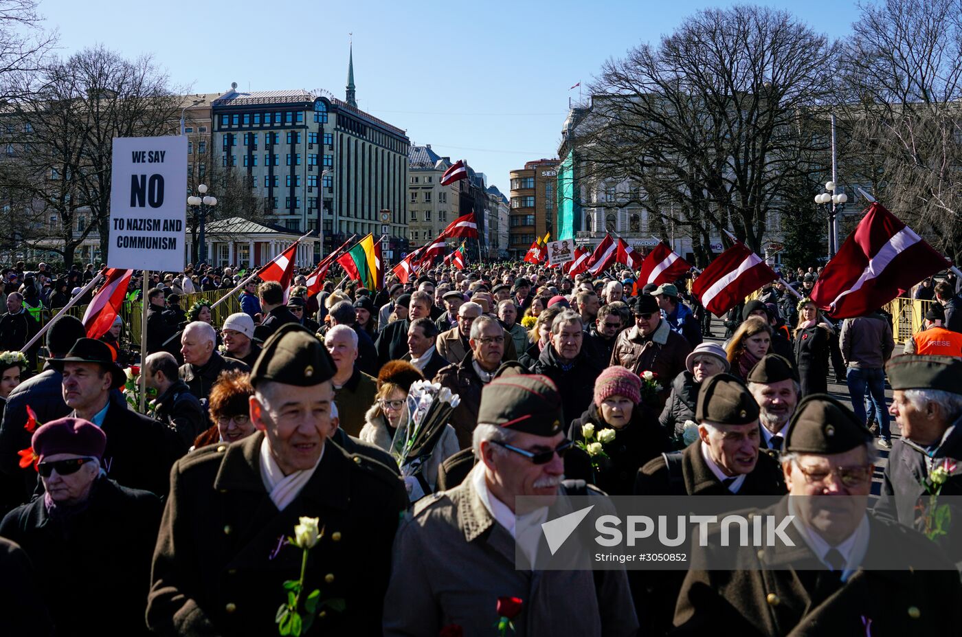 Waffen-SS veterans march in Riga
