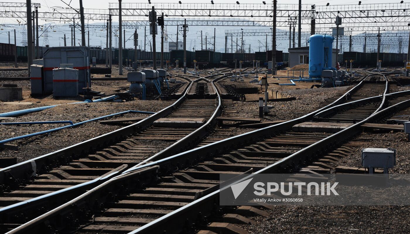 The largest port railway station of the Far Eastern Railway Nakhodka - Vostochnaya