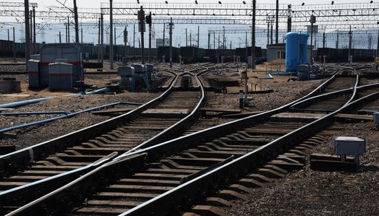 The largest port railway station of the Far Eastern Railway Nakhodka - Vostochnaya