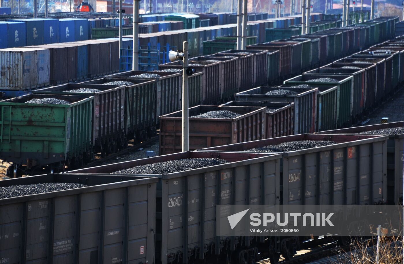 The largest port railway station of the Far Eastern Railway Nakhodka - Vostochnaya