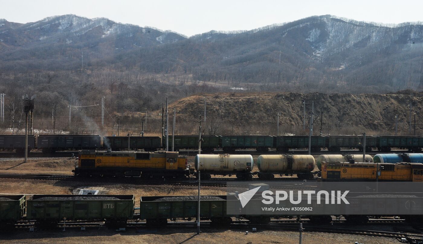 The largest port railway station of the Far Eastern Railway Nakhodka - Vostochnaya