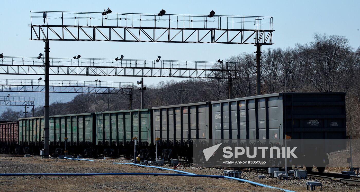 The largest port railway station of the Far Eastern Railway Nakhodka - Vostochnaya