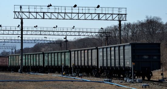 The largest port railway station of the Far Eastern Railway Nakhodka - Vostochnaya