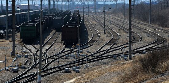 The largest port railway station of the Far Eastern Railway Nakhodka - Vostochnaya