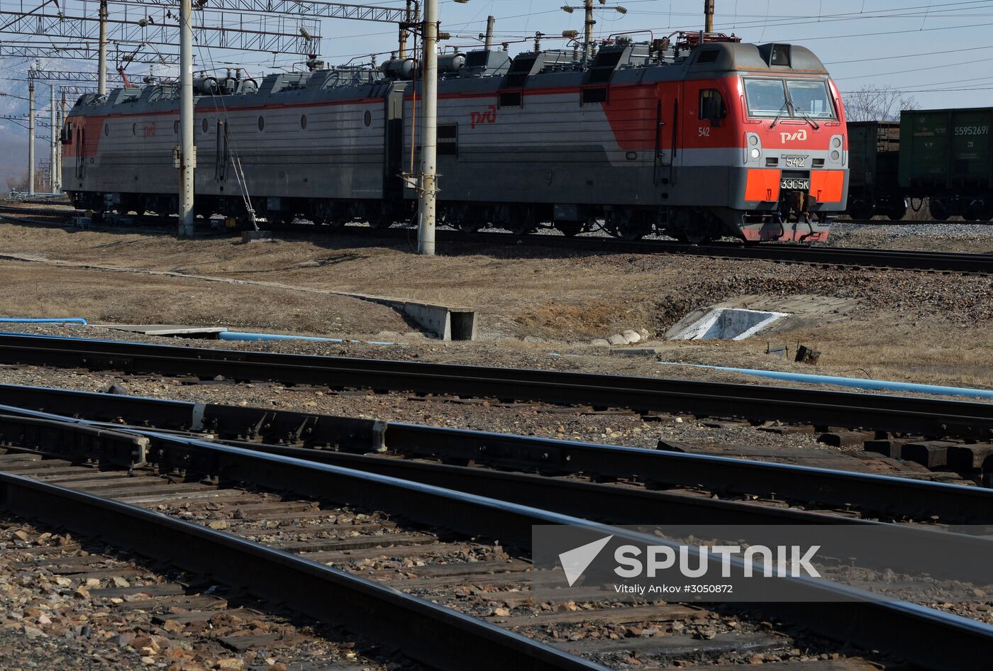 The largest port railway station of the Far Eastern Railway Nakhodka - Vostochnaya