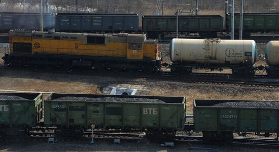 The largest port railway station of the Far Eastern Railway Nakhodka - Vostochnaya