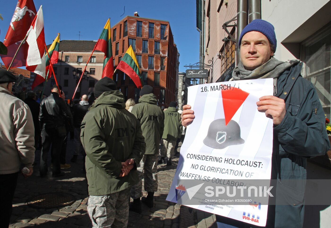 Waffen-SS veterans march in Riga