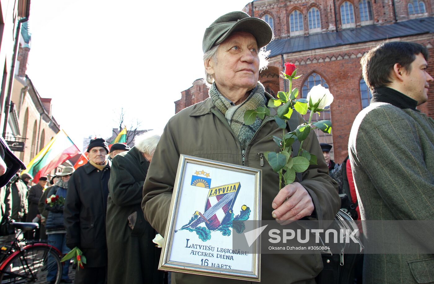 Waffen-SS veterans march in Riga