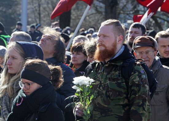 Waffen-SS veterans march in Riga