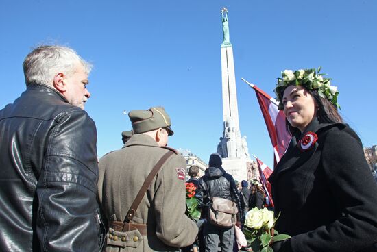 Waffen-SS veterans march in Riga