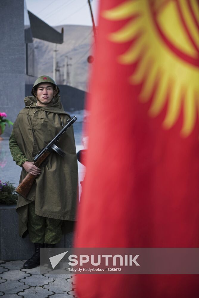 Meeting-requiem in tribute to Heroes of the Soviet Union Alexei Tkachov and Ismailbek Taranchiyev in Kyrgyzstan