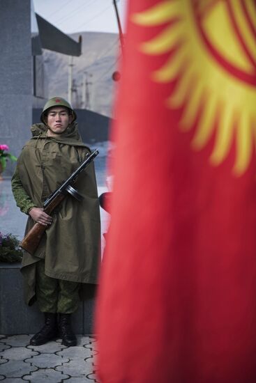 Meeting-requiem in tribute to Heroes of the Soviet Union Alexei Tkachov and Ismailbek Taranchiyev in Kyrgyzstan