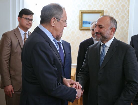 Russian Foreign Minister Lavrov meets with Afghanistan President's security advisor Hanif Atmar