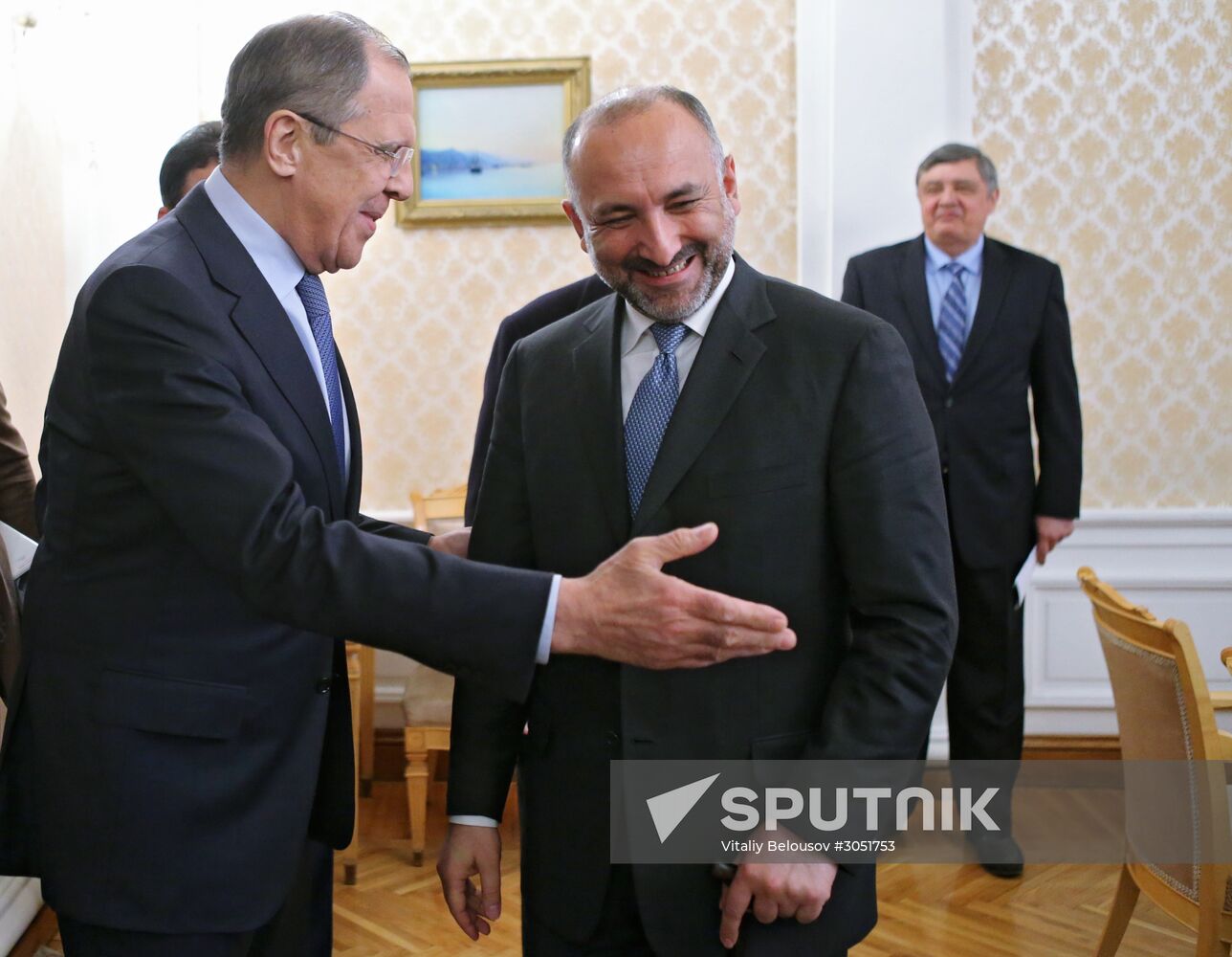 Russian Foreign Minister Lavrov meets with Afghanistan President's security advisor Hanif Atmar