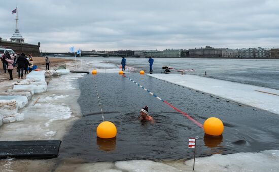Winter swimming festival in St. Petersburg