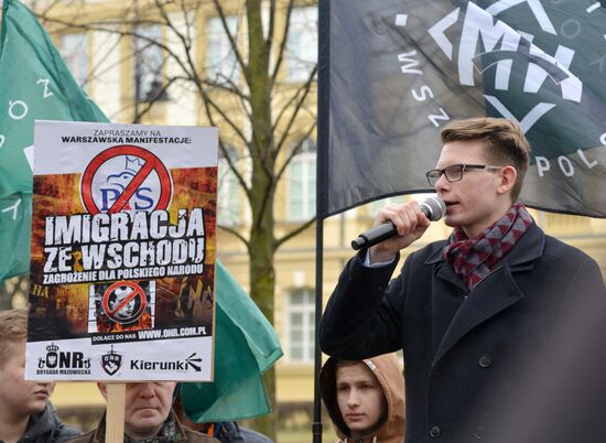 Rally in Warsaw against increased number of Ukrainian immigrants