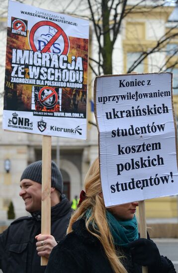 Rally in Warsaw against increased number of Ukrainian immigrants