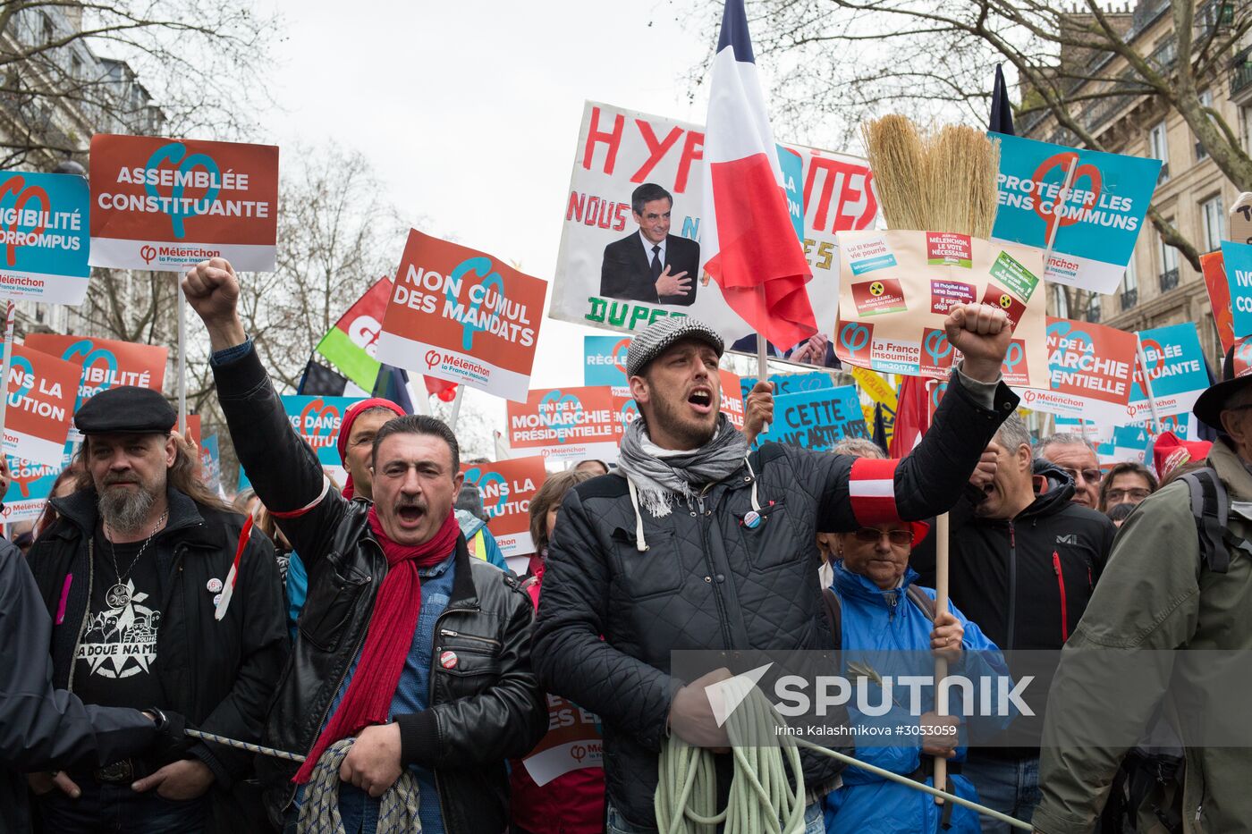 Pre-election rally of French presidential candidate Jean-Luc Mélenchon