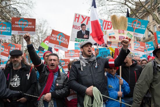 Pre-election rally of French presidential candidate Jean-Luc Mélenchon
