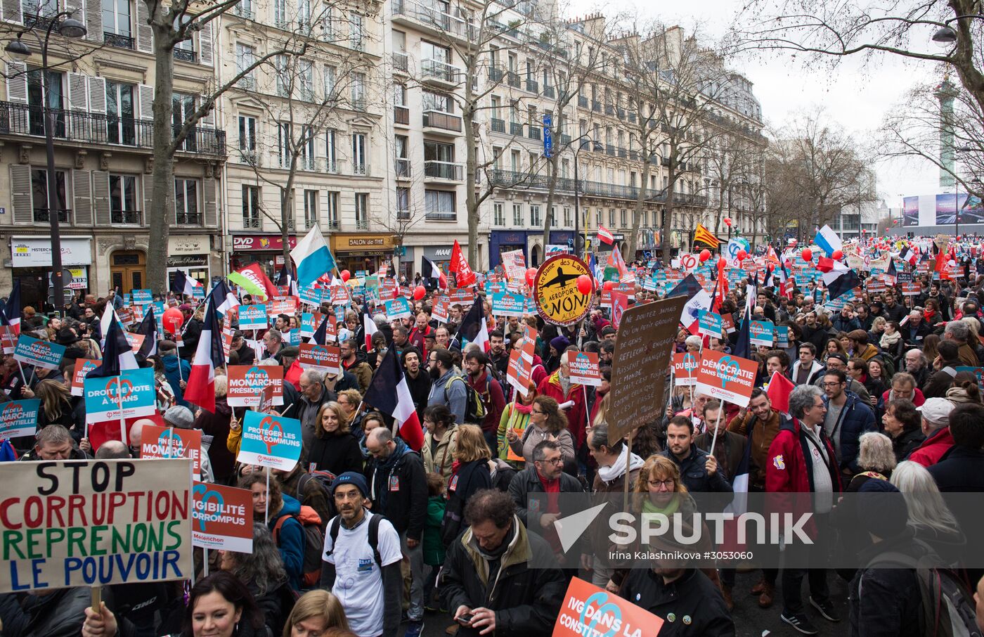 Pre-election rally of French presidential candidate Jean-Luc Mélenchon