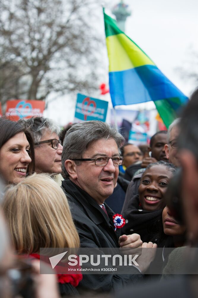 Pre-election rally of French presidential candidate Jean-Luc Mélenchon