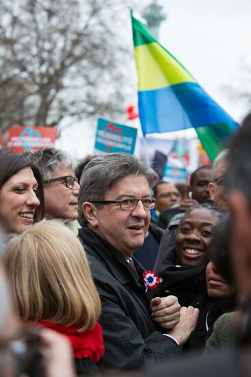 Pre-election rally of French presidential candidate Jean-Luc Mélenchon