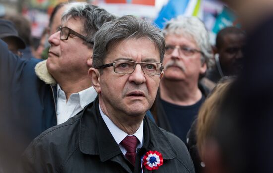 Pre-election rally of French presidential candidate Jean-Luc Mélenchon