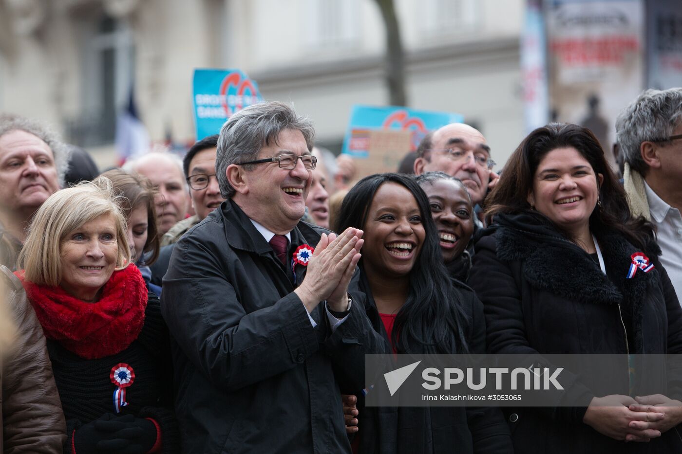 Pre-election rally of French presidential candidate Jean-Luc Mélenchon