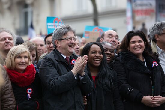 Pre-election rally of French presidential candidate Jean-Luc Mélenchon