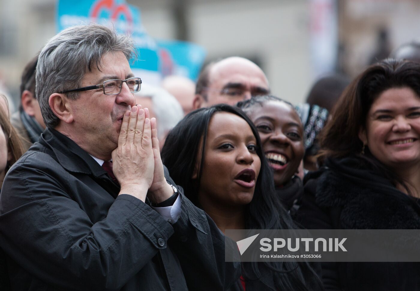 Pre-election rally of French presidential candidate Jean-Luc Mélenchon
