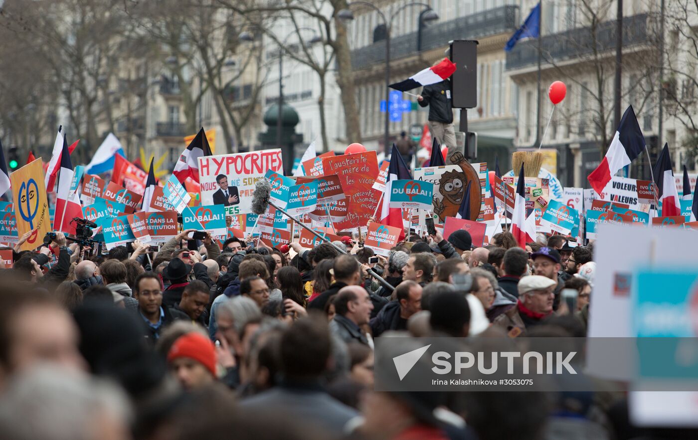 Pre-election rally of French presidential candidate Jean-Luc Mélenchon