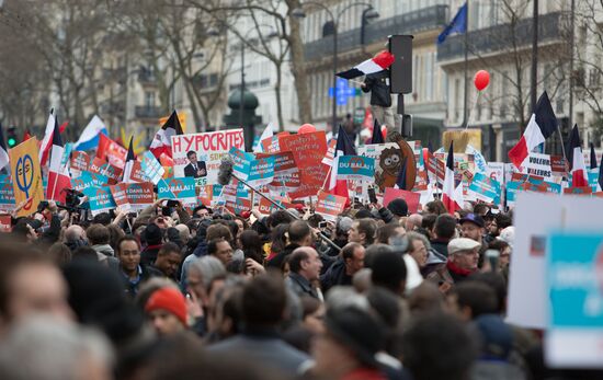 Pre-election rally of French presidential candidate Jean-Luc Mélenchon