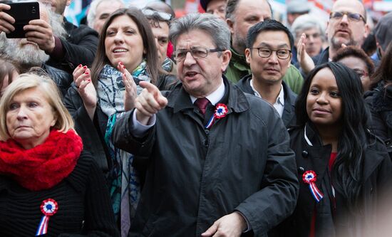 Pre-election rally of French presidential candidate Jean-Luc Mélenchon
