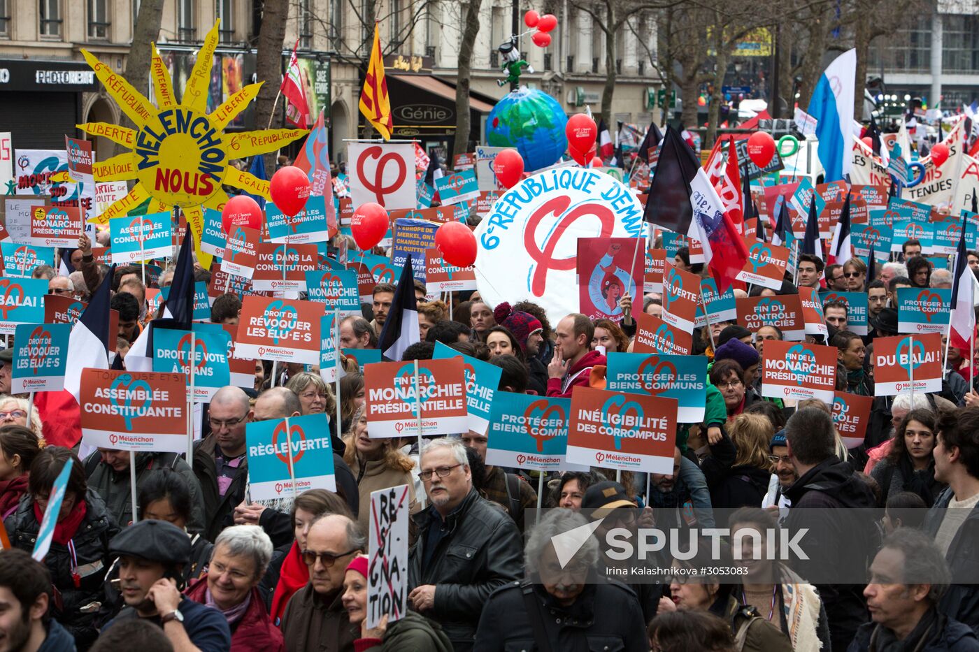 Pre-election rally of French presidential candidate Jean-Luc Mélenchon