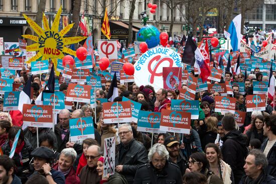 Pre-election rally of French presidential candidate Jean-Luc Mélenchon