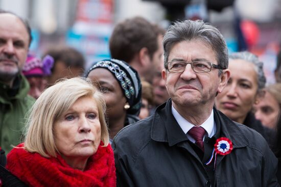 Pre-election rally of French presidential candidate Jean-Luc Mélenchon
