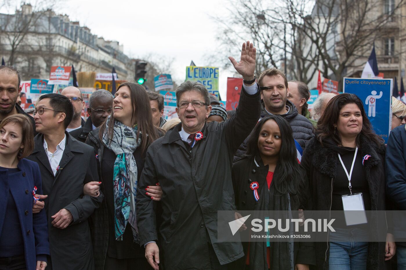 Pre-election rally of French presidential candidate Jean-Luc Mélenchon