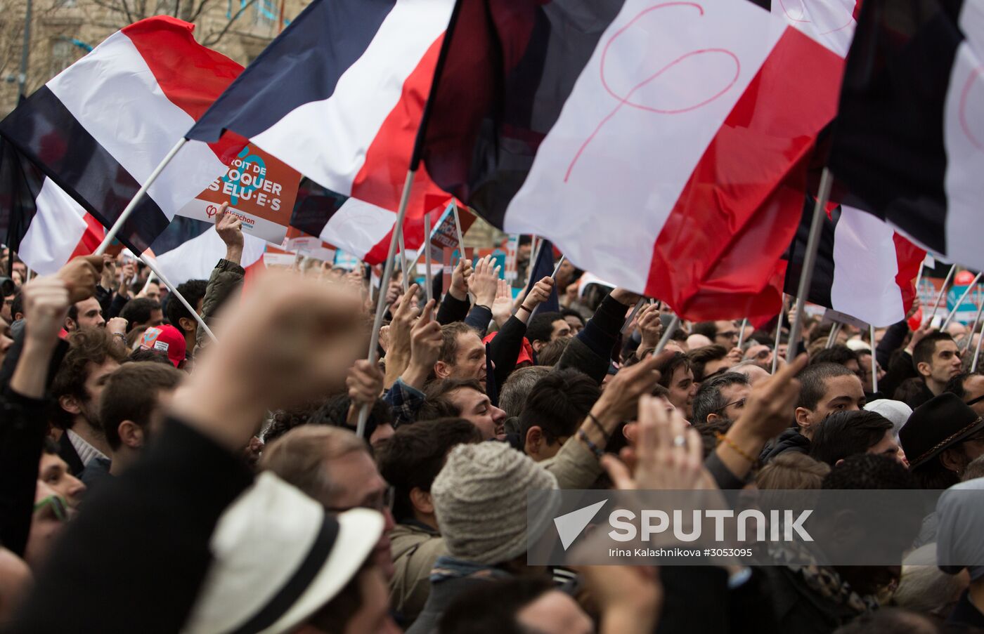 Pre-election rally of French presidential candidate Jean-Luc Mélenchon