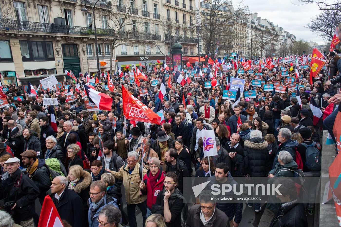 Pre-election rally of French presidential candidate Jean-Luc Mélenchon