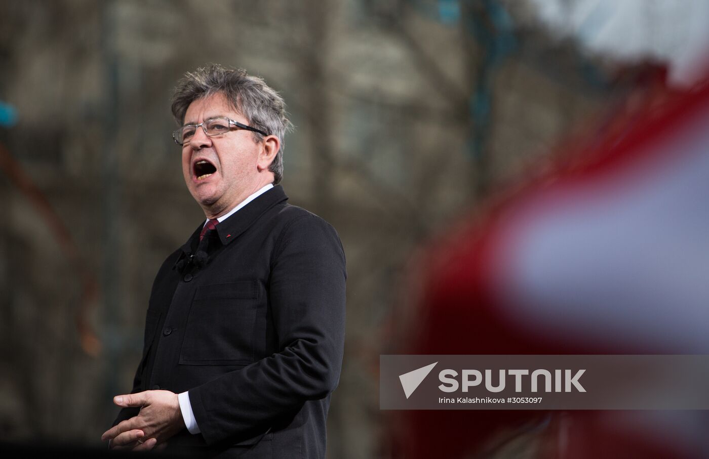 Pre-election rally of French presidential candidate Jean-Luc Mélenchon
