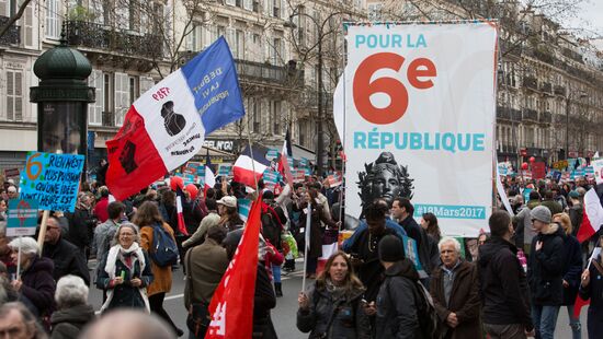 Pre-election rally of French presidential candidate Jean-Luc Mélenchon