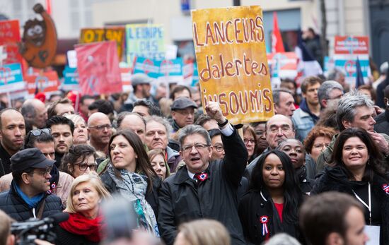 Pre-election rally of French presidential candidate Jean-Luc Mélenchon
